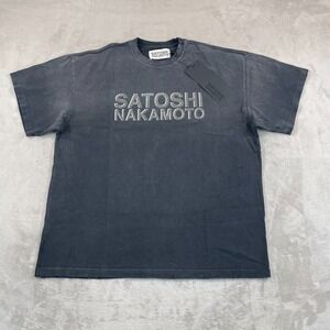 SATOSHI NAKAMOTO Shadow Logo T Shirt Men 2XL Black Crew Neck Made in USA NWT
